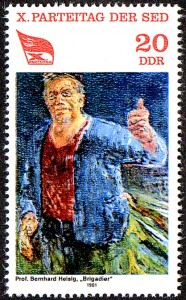 Briefmarke der Deutschen Post der DDR mit einem Gemälde von Bernhard Heisig