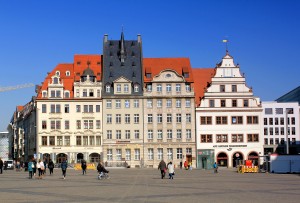 Der Marktplatz in Leipzig mit der Alten Waage