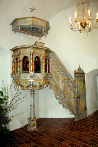 Renaissance-Kanzel in der Schlosskapelle Lauenstein (Landkreis Sächsische Schweiz-Osterzgebirge