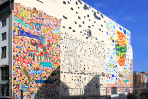 Wandbild des Künstlers Michael Fischer-Art zum Thema Herbst ´89 am Brühl (nicht mehr vorhanden)