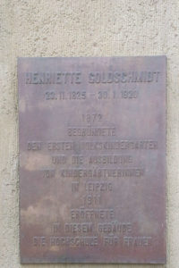 Gedenktafel für Henriette Goldschmidt in Leipzig