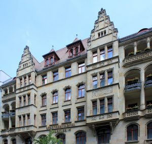 Wohn- und Geschäftshaus Bodenstein Leipzig, Fassade Markgrafenstraße