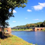 Die Pöppelmannbrücke über die Mulde in Grimma