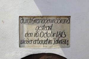 Gedenktafel an der Wassermühle Dölitz in Dölitz-Dösen