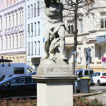 Fechterfigur auf dem Nikischplatz in Leipzig