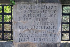 Gedenkinschrift für Heinrich von Morungen Leipzig