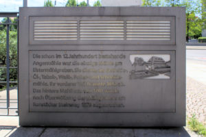 Gedenktafel für die Angermühle in Leipzig