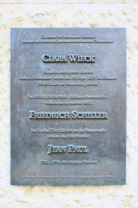 Gedenktafel für Clara Wieck, Friedrich Schiller und Jean Paul Leipzig