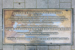 Gedenktafel für Johann Christoph Gottsched und Luise Adelgunde Victorie Gottschedin