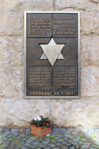 Gedenktafel für die Israelitische Schule in Leipzig