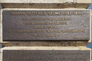Gedenktafel für Johann Gottfried Seume in Leipzig