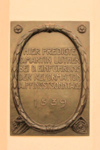 Gedenktafel Luther-Predigt in der Thomaskirche zu Leipzig