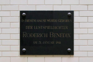 Gedenktafel für Roderich Benedix in Leipzig