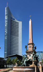 Mendebrunnen und City-Hochhaus Leipzig