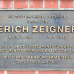 Lindenau, Gedenktafel Erich Zeigner