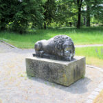 Löwenplastiken im Herfurthschen Park in Markleeberg