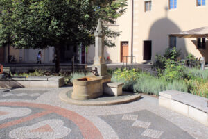 Brunnen im Hof des Augusteums in Wittenberg