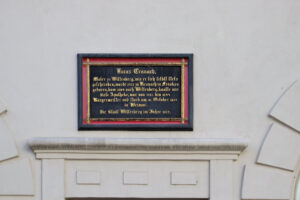 Gedenktafel für Lucas Cranach in Wittenberg