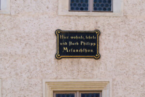 Gedenktafel für Philipp Melanchthon in Wittenberg