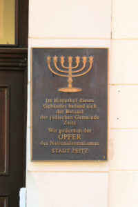 Gedenktafel für den jüdischen Betsaal in Zeitz