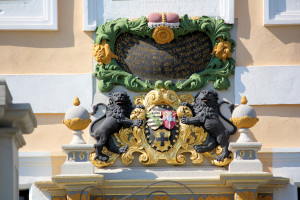 Herzogliches Wappen am Schloss Delitzsch