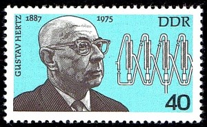Gustav Hertz auf einer Briefmarke der Deutschen Post der DDR