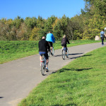 Radfahrer am Cospudener See