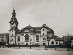 Johanniskirche in Leipzig mit dem Turm von George Werner