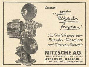 Printwerbung der Firma Nitzsche AG, um 1935