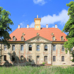 Rittergut Leuben, Schloss, Parkseite (Zustand 2015)