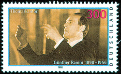 Briefmarke der Deutschen Post für Günther Ramin, 1998