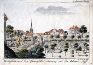 Grimmaischer Steinweg und Johannisgasse in Leipzig um 1790