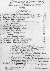 Schulmatrikel des Lyzeums Ohrdruf. J. S. Bach ist der vierte Schüler in der zweiten Liste
