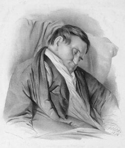 Totenbildnis des Professors Poelitz, gezeichnet von Gustav Schlick