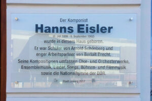 Gedenktafel für Hanns Eisler in Leipzig