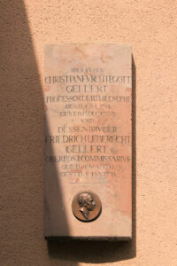 Grabplatte für Christian Fürchtegott und Friedrich Leberecht Gellert