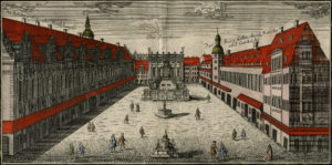 Der Burgkeller am Naschmarkt mit den Brot- und Fleischbänken und den Garküchen 1749