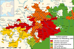 Gebietsänderungen im Zuge der Wittenberger Kapitulation von 1547