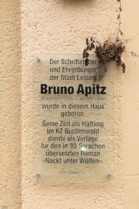 Gedenktafel am Wohnhaus von Bruno Apitz in Volkmarsdorf