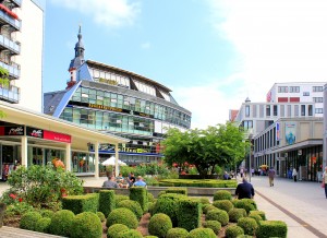 Der Rosenhof in Chemnitz - Einkaufsstraße, gebaut in zwei Etappen