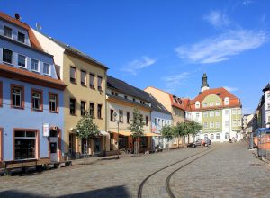 Niedermarkt Döbeln mit Hotel Döbelner Hof