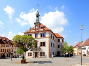 Das Rathaus am Marktplatz von Geithain