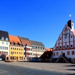 Grimma, Marktplatz mit Rathaus