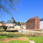 Petrikirche und Mühle an der Zwickauer Mulde